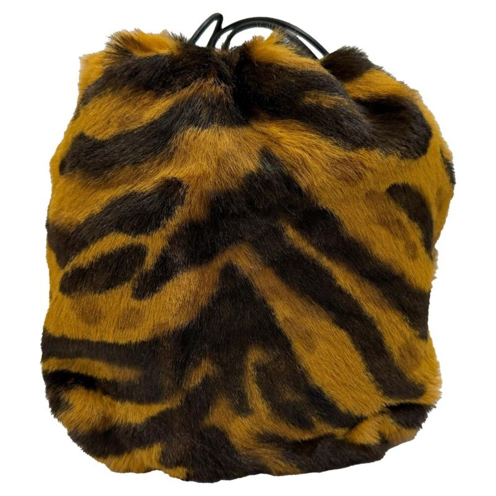 Jil Sander Tiger-Print Bucket Bag in Brown Pony Hair